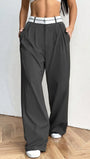Casual And Fashionable Solid Color Suit Pants, Loose Pants, Wide-leg Pants