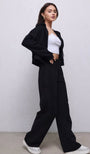 Zipper Sweater Wide-leg Pants Sports Suit