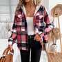 Fashion Large Plaid Hooded Casual Coat Women