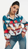 Coat Printing Long Sleeve Short Top