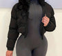 Women European & American Style Short Collar Zip-Up Warm Jacket