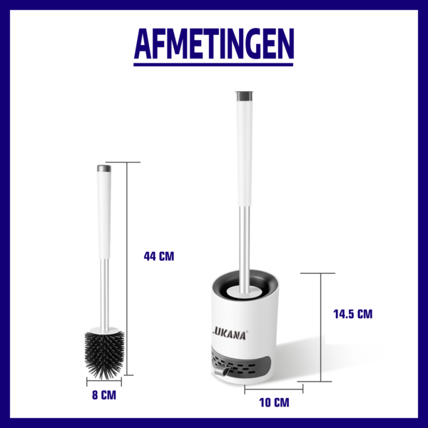 Siliconen toiletborstel afmetingen