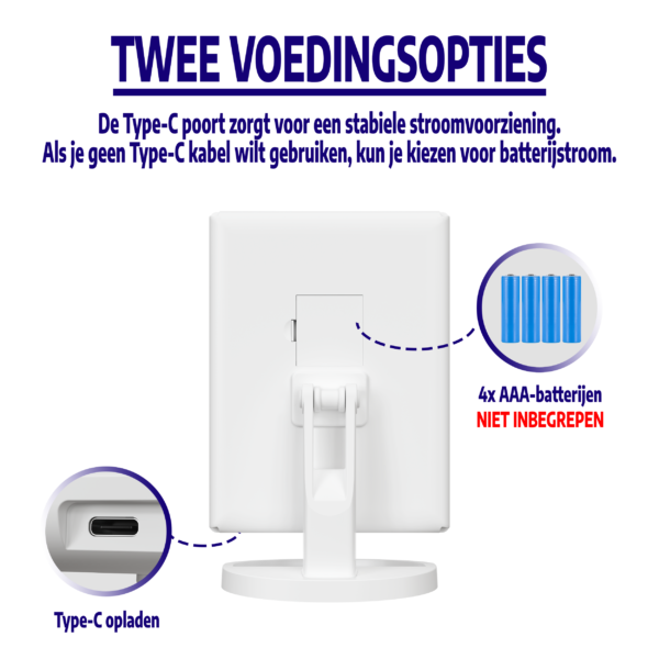 2 voedingsopties Make-Up Spiegel met LED Verlichting